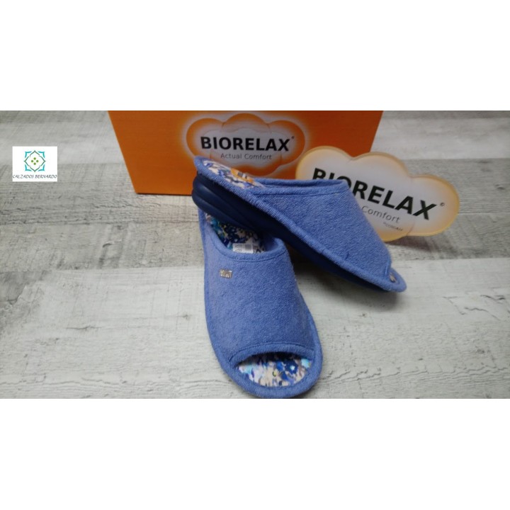 Biorelax rizo  cuña indigo talon y puntera descubierta