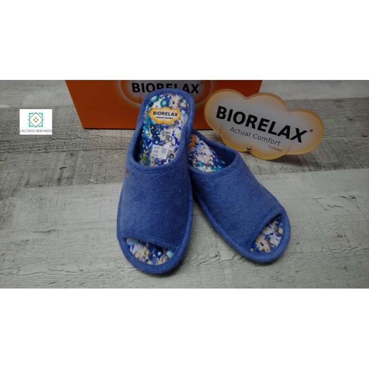 Biorelax rizo  cuña indigo talon y puntera descubierta