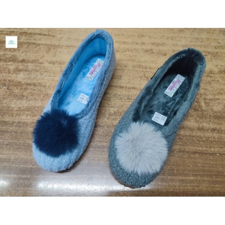 Zapatilla cosdam plana fuji celeste o gris tallas 35 al 41