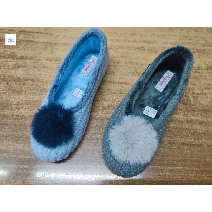 Zapatilla cosdam plana fuji celeste o gris tallas 35 al 41