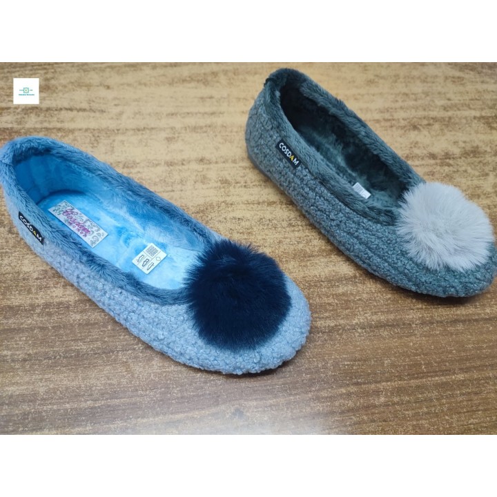 Zapatilla cosdam plana fuji celeste o gris tallas 35 al 41