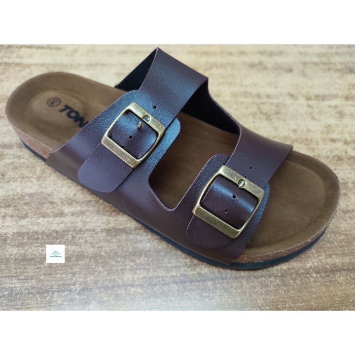 Sandalia bio  marrón hebillas tallas 40 al 45