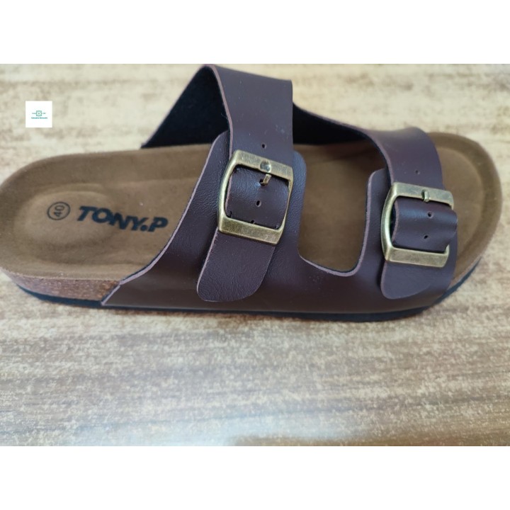Sandalia bio  marrón hebillas tallas 40 al 45